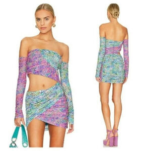 NBD Elea Mini Dress in Mixed Florals NWOT Size Small